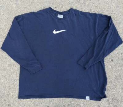 Camiseta de manga larga vintage años 90 Nike Center Swoosh talla XXL Foto 1 de 4