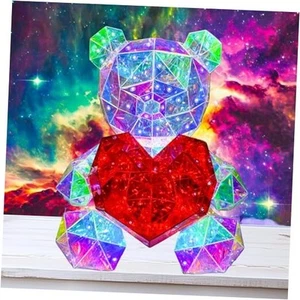 LED Teddy Bear Night Light Colorful LED Light Up Bear with Red Heart for Kids  - Picture 1 of 7