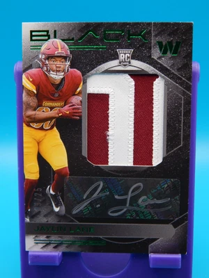 2025 Panini Black Football Jaylin Lane #RKPA-JLE Rookie Patch Auto Emerald  9/25 - Image 1 of 2