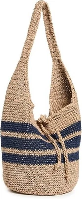 Bolso de Hombro NANNACAY Lulu Rayas Hilo Ramie Hecho a Mano Ético Foto 1 de 4