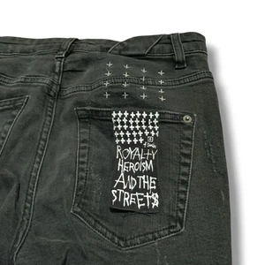 Ksubi Jeans Size 28 x 31 Black Denim Skinny Leg Distressed Dark Wash Pants - Picture 1 of 9