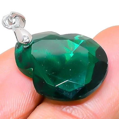 Colgante de joyería de regalo de plata esterlina 925 con piedras preciosas de peridoto 1,06" regalo X-Mas u653 Foto 1 de 2