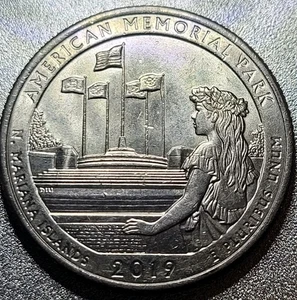 2019 P American Memorial Park N. Mariana Islands Quarter (AU) Strike Error DDO - Picture 1 of 3