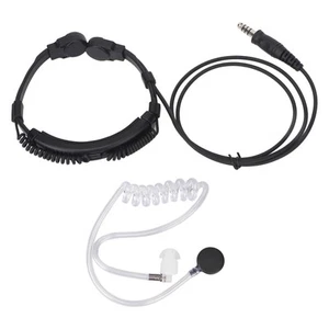 Throat Mic Headset Retractable Heavy Duty Air Acoustic Tube Earpiece For Bao SPC - Zdjęcie 1 z 12