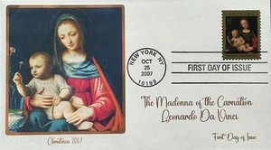 BDAOCITW KSC Cachets 4206 Christmas 2007 Madonna of the Carnation Da Vinci - Picture 1 of 2