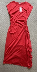 Cos Red Dress Size Large Lagenlook Wrap Style Bnwt - Picture 1 of 7