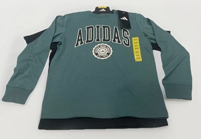 adidas 2-pack Long Sleeve -Teal & Short Sleeve-Black Tee, Youth Size 8/Small - Image 1 of 4