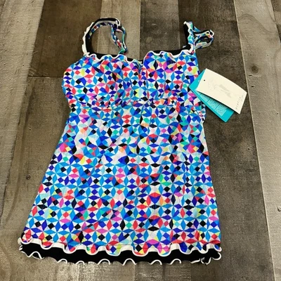 Profile by Gottex Women's Green Beautiful Tankini Top Swimwear Size 8 - Image 1 of 4