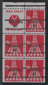 Air Mail Precancels - MT - Fromberg - C72c-841 - 10¢ Star Runway Booklet Pane - Picture 1 of 2