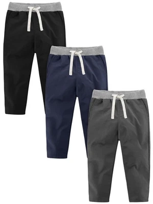 3 Paquetes Pantalones Uniformes Pantalones Pull-On Niños Pequeños - Pantalones Pull-on Algodón con... Foto 1 de 4