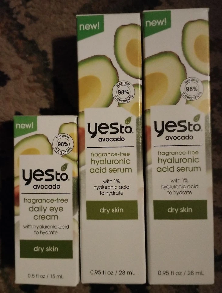 Yes To Aguacate, Crema de Ojos 15ml y 2 Sueros de Ácido Hialurónico 28ml, ver imagen Foto 1 de 1