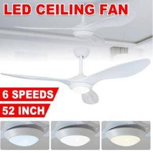 52'' Ceiling Fan Light Remote Control 3 Blades Timer Reversible Motor Home Decor - Picture 1 of 12