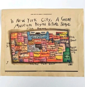 1983 Rolling Stone Vintage Print Ad New York City Museum Map Pendergrast Art - Picture 1 of 2