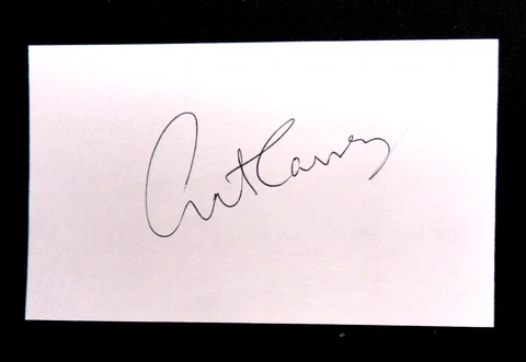 Art Carney Signed Autograph Index Card Cover