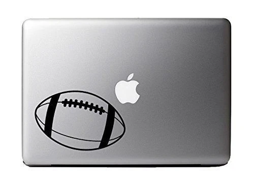 Football Outline Black Vinyl Decal Sticker for 13" Macbook Apple Laptop Computer - Image 1 of 1