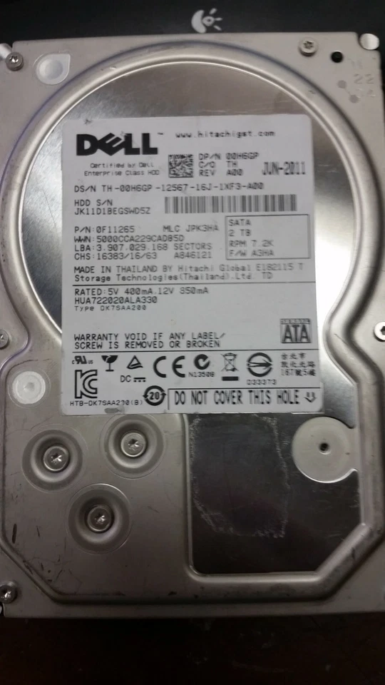 Dell 0H6GP 2TB 7200RPM SATA II 3.5" HDD - Image 1 of 1