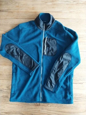 Kavu 抓绒夹克蓝色全拉链口袋暖绒男式 L 码 — 第 1/4 张图片