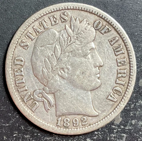 1892-P Barber Liberty Dime 10c rare old silver collection great coin k466 Cover