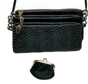 Bolso bandolera y bolsa para monedas Judith Leiber de tres cremalleras satinada - Imagen 1 de 12