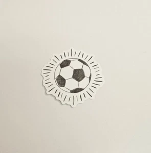 Classic Soccer Ball Sticker / Pencil Sketch Style Waterproof Decal - Foto 1 di 3