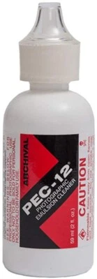 PHOTOGRAPHIC SOLUTIONS PEC-12 2oz PHOTOGRAPHIC EMULSION FILM CLEANER - NEW DESIGN EYE DROP BOTTLE