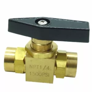 New 1500 Psi pressure brass instrumentation ball valve 1/4" NPT internal thread - Picture 1 of 2