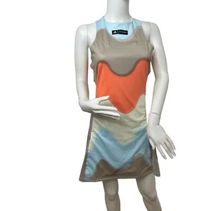 Adidas Women’s Marimekko Premium Tennis Dress Multicolor & Semi Coral Sleeveless - Picture 1 of 12