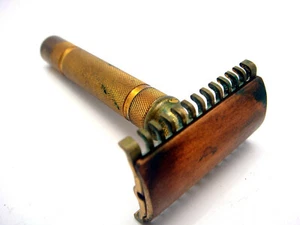 Vintage Gillette Kupfer Top doppelseitiger Kamm Stil Sicherheit Rasiermesser Pre-Date Code - Bild 1 von 4
