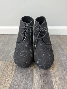 Toms Women's Size 12 Wedge Ankle Boots Booties Gray - Picture 1 of 7