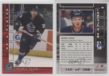 2001-02 ITG Be A Player Memorabilia Ruby /200 Henrik Sedin #46 HOF
