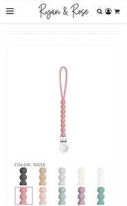 Ryan & Rose Pacifier Cutie Clip rosewood NEW - Picture 1 of 3