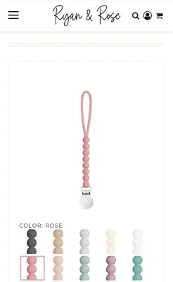 Ryan & Rose Pacifier Cutie Clip rosewood NEW - Image 1 of 3