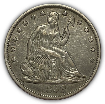 1858-S Seated Liberty Half Dollar Almost Uncirculated AU Coin #22757 - Image 1 of 3