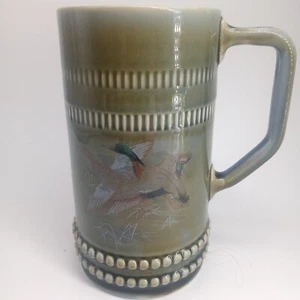 WADE TANKARD PORCELAIN MADE IN IRELAND BLUE/GREEN MALLARD DUCK MOTIF - Picture 1 of 5