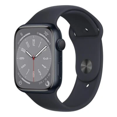 Reloj inteligente Apple Watch Series 8 GPS celular medianoche aluminio con correa deportiva Foto 1 de 4
