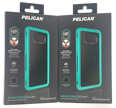 Hard Case For Samsung Galaxy S8 - Teal / Clear - 2 PACK! - Image 1 of 2