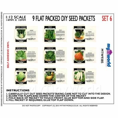 MYTINYWORLD Set of 9 Dolls House Miniature Seed Packets (SPS06)