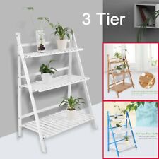 3 Tier Flower Plant Pot Shelf Bamboo Stand Display Ladder Garden Rack Step Style