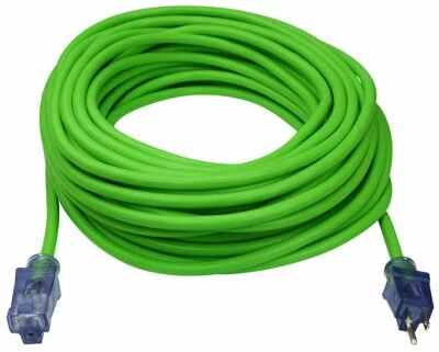 100' 12 Gauge Neon Lime Green Extension Cord w/Lighted End (UL/ETL) - Image 1 of 2