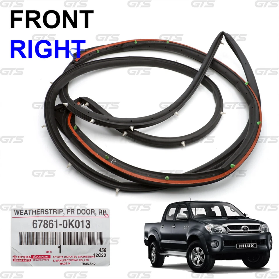 Front Rh Door Rubber Seal Weatherstrip Fits Toyota Vigo Champ 4 Doors 2005 2014 - Image 1 of 4