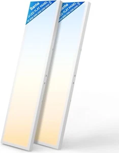 2 PACK 1x4FT LED Flat Panel Shop Ceiling Light 9000LM 72W 0-10V Dimmable 5CCT - Picture 1 of 8