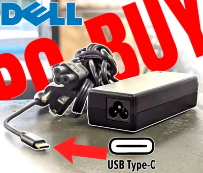 65W Dell Latitude 5510 5520 5310 5320 5420 7410 XPS 13 USB C Charger Adapter - Image 1 of 4