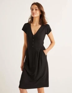 Boden Alberta Jersey DRESS BLACK J0602 SIZE UK 8L BRAND NEW D10 - Picture 1 of 6