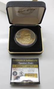 NFL Emmitt Smith 1 oz .999 Fine Silver w/ 24K Gold Bullion Round Only 1500 Made - Picture 1 of 4