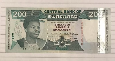 Swaziland 200 Emalangeni 1998 P-28 VF/XF Commemorative - Image 1 of 2