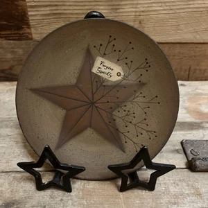 Barbara Lloyd 6” Wooden Plate ‘Forgive Quickly” Rustic, Primitive, Star - Picture 1 of 4