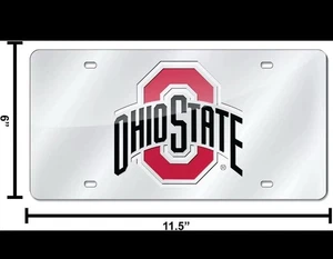 OHIO STATE BUCKEYES ARGENTO SPECCHIO AUTO TAG LASER TARGA AUTO UNIVERSITÀnuovo - Foto 1 di 4