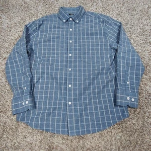 Camicia Under 510 uomo blu medio a quadri flanella abbottonata manica lunga casual - Foto 1 di 6