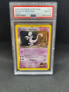2000 POKEMON GYM CHALLENGE HOLO  #14 ROCKET'S MEWTWO PSA 8 - Picture 1 of 2