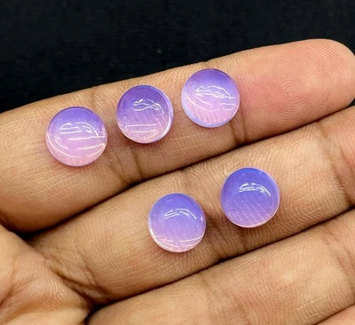 Lavender Quartz Smooth Round Cabochon, Loose Gemstone, 10x10 MM 3 Pieces 12Ct. - Image 1 of 4